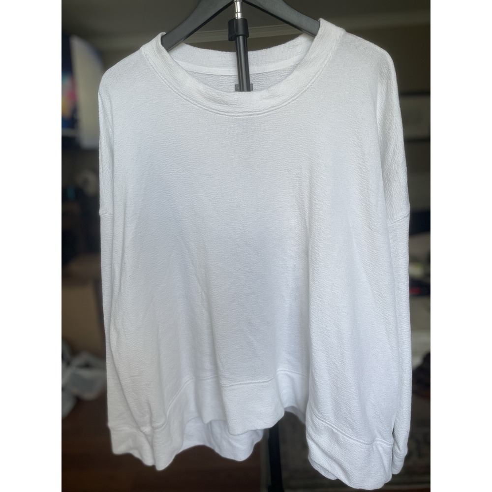 Aerie Women's White Oversized Sweatshirt Size L Crew Neck